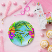 ハワイアン熱帯シームレスパターン ペーパープレート (パーティー)