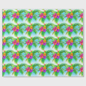 ハワイアン熱帯シームレスパターン ラッピングペーパー (フラット)