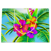 ハワイアン熱帯シームレスパターン ラージペーパーバッグ (正面)