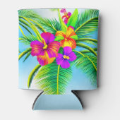 ハワイアン熱帯シームレスパターン 缶クーラー (正面)