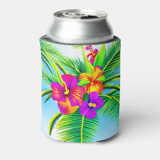 ハワイアン熱帯シームレスパターン 缶クーラー (缶裏面)