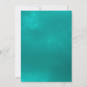 ハワイアン熱帯ティール(緑がかった色)フローラリースベビーシャワー 招待状 (裏面)