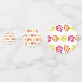 ハワイアン熱帯ハイビスカスフラワーズフローラプリント コンフェッティ (裏面)