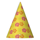 ハワイアン熱帯ハイビスカスフラワーズフローラプリント パーティーハット (左)