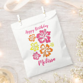 ハワイアン熱帯ハイビスカスフラワーズフローラプリント フェイバーバッグ (クリップ留めされた状態)