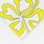 ハワイアン熱帯ハイビスカスフラワーズフローラプリント フリースブランケット (角)