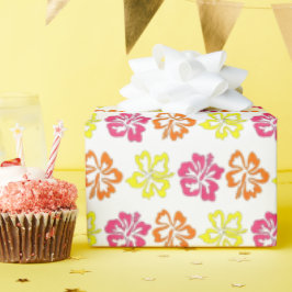 ハワイアン熱帯ハイビスカスフラワーズフローラプリント ラッピングペーパー