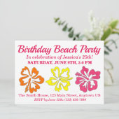 ハワイアン熱帯ハイビスカスフラワーズフローラプリント 招待状 (スタンド正面)