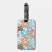 ハワイアン熱帯ハイビスカスフラワーズモノグラム ラゲッジタグ (裏面縦)