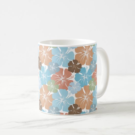 ハワイアン熱帯ハイビスカスフラワー コーヒーマグカップ (正面右)