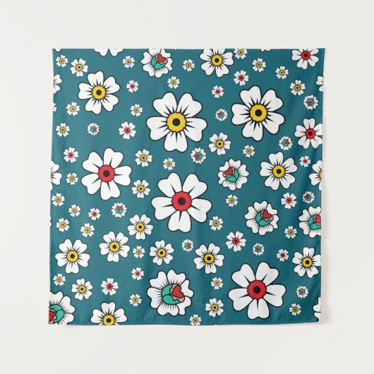 ハワイアン熱帯フローラ壁紙:抽象芸術デシグ タペストリー (正面)