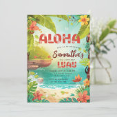 ハワイアン熱帯フローラ誕生日ルアウ(ハワイ式宴会)パーティー 招待状 (スタンド正面)