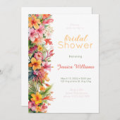 ハワイアン熱帯ブライダルシャワー招待 招待状 (正面/裏面)