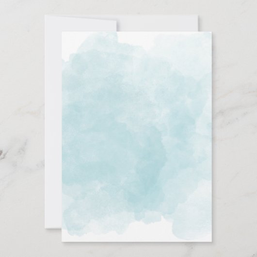 ハワイアン熱帯ブルーフローラリースベビーシャワー 招待状 (裏面)