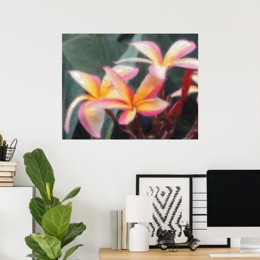 ハワイアン熱帯プルメリアポスター ポスター (ホームオフィス)