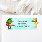 ハワイアン熱帯夏の事物フレームルアウ（ハワイ式宴会）パーティー ラベル (インサイチュ)