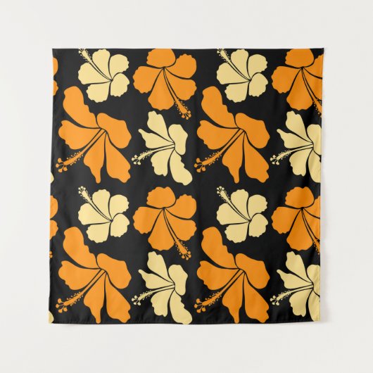 ハワイアン熱帯天然フローラシームレスパターン  タペストリー (正面)