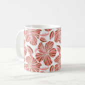 ハワイアン熱帯天然フローラ、茶色。  コーヒーマグカップ (正面左)