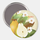 ハワイアン熱帯梨フルーツフローラ植物 マグネット (正面/裏面)