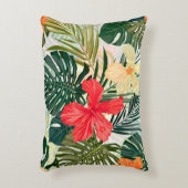 ハワイアン熱帯植物、カラフル花。 アクセントクッション (正面(垂直))