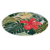 ハワイアン熱帯植物、カラフル花。 カッティングボード (角)