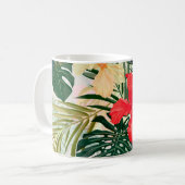 ハワイアン熱帯植物、カラフル花。 コーヒーマグカップ (正面左)