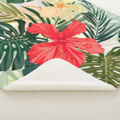 ハワイアン熱帯植物、カラフル花。 シェルパブランケット (3/4)