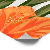 ハワイアン熱帯植物、カラフル花。 ポスター (角)