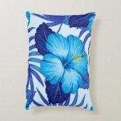 ハワイアン熱帯植物、ハイビスカスパターン。 アクセントクッション (裏面(縦))