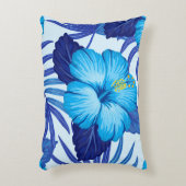 ハワイアン熱帯植物、ハイビスカスパターン。 アクセントクッション (正面(垂直))