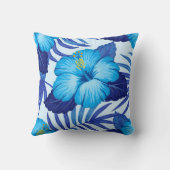 ハワイアン熱帯植物、ハイビスカスパターン。 クッション (裏面)