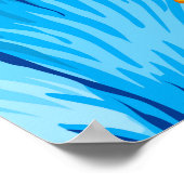 ハワイアン熱帯植物、ハイビスカスパターン。 ポスター (角)