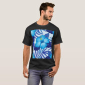 ハワイアン熱帯植物、ハイビスカスパターン。 Tシャツ (正面フル)