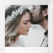 ハワイアン熱帯水彩フラワーピンク金ゴールド 三つ折りカード (内部中)