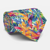 ハワイアン熱帯水色のパラダイスの鳥 ネクタイ (ロール)