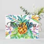 ハワイアン熱帯水色パイナップルありがとう サンキューカード (スタンド正面)