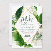 ハワイアン熱帯緑のベビーシャワー 招待状 (正面)