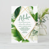 ハワイアン熱帯緑のベビーシャワー 招待状 (スタンド正面)