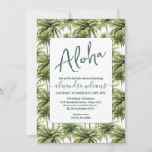ハワイアン熱帯緑のベビーシャワー 招待状 (正面)