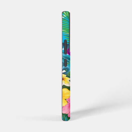 ハワイアン熱帯花と蝶モノグラム SAMSUNG GALAXYケース (右側面)