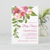 ハワイアン熱帯花ガールベビーシャワー 招待状 (スタンド正面)