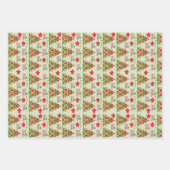 ハワイアン熱帯花クリスマスツリーギフトラップ ラッピングペーパーシート (正面)