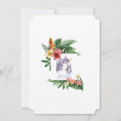 ハワイアン熱帯花ユニコーンボーイ赤ちゃんシャワー 招待状 (裏面)