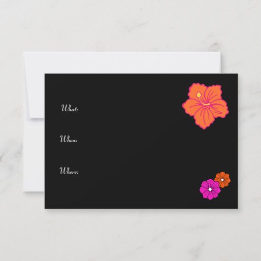 ハワイアン熱帯花ルアウ（ハワイ式宴会）招待状 招待状 (裏面)