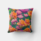 ハワイアン熱帯花模様 クッション (裏面)