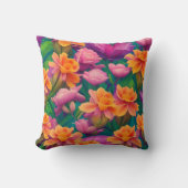 ハワイアン熱帯花模様 クッション (正面)