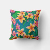 ハワイアン熱帯花模様 クッション (裏面)