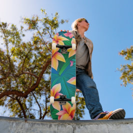 ハワイアン熱帯花模様 スケートボード