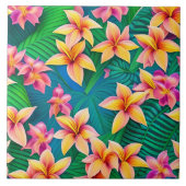 ハワイアン熱帯花模様 タイル (正面)