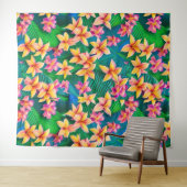 ハワイアン熱帯花模様 タペストリー (インサイチュ(横))